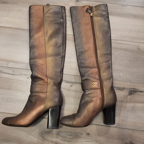Chanel Iridescent Calfskin High Boots - Picture 1 of 7